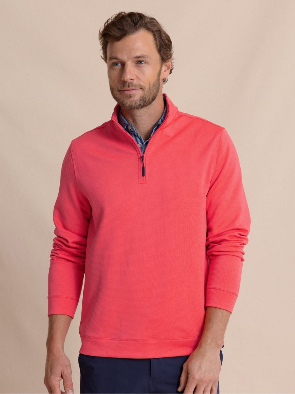 NWT Southern Tide Men’s L Schooner Quarter Zip in Snapper, Offers Welcome!